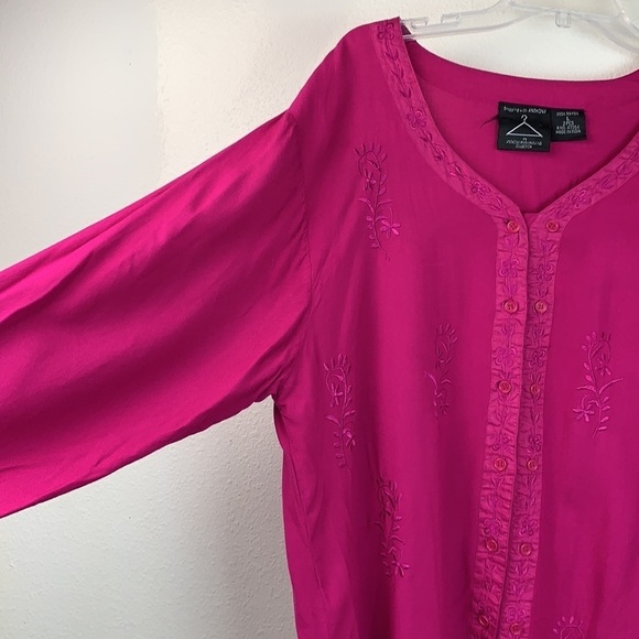 Anthony Mark Hankins skirt suit embroidered tunic top, long pull on skirt EUC - Picture 5 of 12